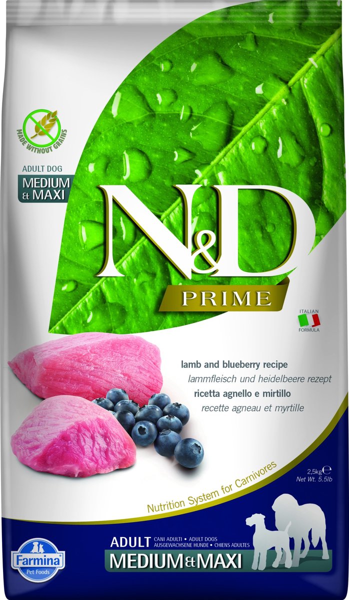 farmina Farmina N&D Prime Adult Medium & Maxi - Lamb and Blueberry - 2,5 kg