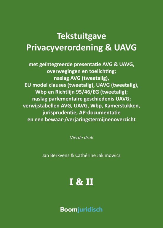 Tekstuitgaven - Tekstuitgave Privacyverordening & UAVG - cover
