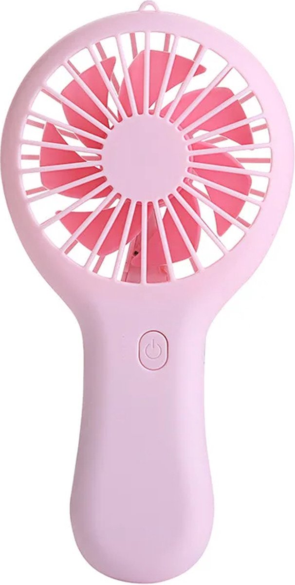 LaBreeze - Draagbare Handventilator - Met Telefoonstandaard - 3 Standen - Kleine usb-ventilator - Draagbare Mini-ventilator - Nek Ventilator Usb Oplaadbaar - Roze Mini Ventilator - Pastelroze - Telefoon Standaard