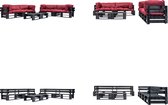 vidaXL 6-delige Loungeset pallet met rode kussens hout - Loungeset - Loungesets - Tuinset - Tuinbank