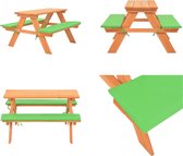 vidaXL Table de pique-nique pour enfants avec bancs 89x79x50 cm Bois d'épicéa massif - Table de pique-nique pour enfants - Tables de pique-nique pour enfants - Table de pique-nique - Tables de pique-nique