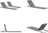 vidaXL Strandmatten inklapbaar 2 st staal en stof grijs - Strandstoel - Strandstoelen - Stoel - Stoelen