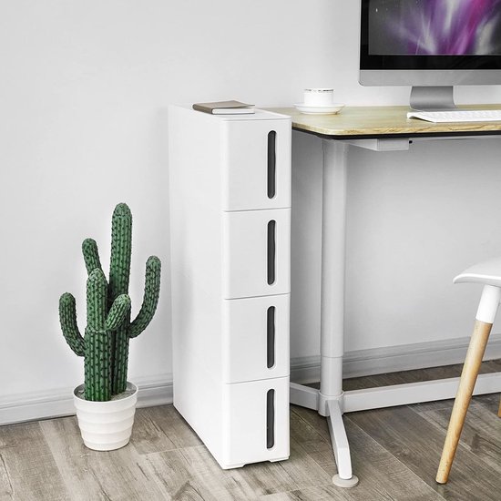 Shrivee 3-laags keukentrolley met tafel en lade, multifunctionele trolley, metalen trolley op wielen, plankentrolley voor kantoor/salon, multifunctionele cosmetica, serveertrolley voor keuken