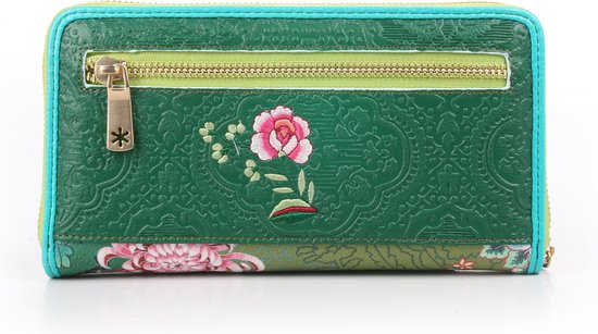 A Spark Of Happiness | wallet L groen | portemonnee green, groen, gebloemd | Dames - vrouwen |MI2302