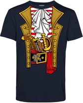 T-shirt Piraten Kostuum | Carnavalskleding heren | Carnaval Kostuum | Foute Party | Navy | maat 3XL