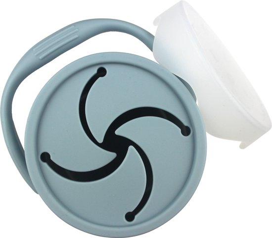 Snack Cup (Poeder Blauw) - Siliconen - Inklapbaar - Met deksel - Baby - Vanaf 6 maanden van HyggeJoy — afbeelding 5
