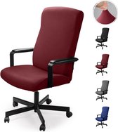 Housse de chaise de bureau, housse de chaise de bureau, housse de chaise pivotante, housse de chaise moderne, housse de fauteuil, élastique, lavable, ensemble pour chaise de bureau, ordinateur, chaise de bureau, rouge vin (vin rouge, 2 pièces (M)