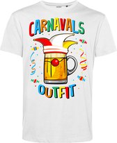 T-shirt Carnavals Outfit | Carnavalskleding heren | Carnaval Kostuum | Foute Party | Wit | maat L