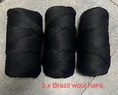Brazil Wool Braiding Hair Acrylic Yarn 100g x 3 Bundles