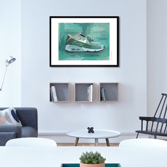 Imprimé sneaker vert 71x51 cm *encadré et signé