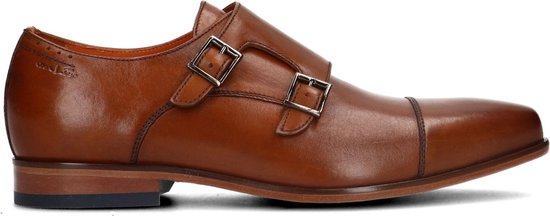 Van Lier - Homme - Chaussures à boucle en cuir Cognac - Taille 40