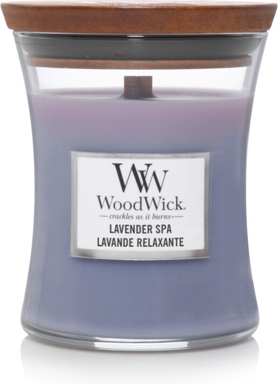 Bougie parfumée WoodWick Hourglass Medium - Lavande Spa