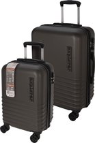 Ensemble valise Explorer - 2 pièces - Bagage à main 30+6L + Bagage en soute 50+10L - Serrure TSA - Extensible-D. Grijs