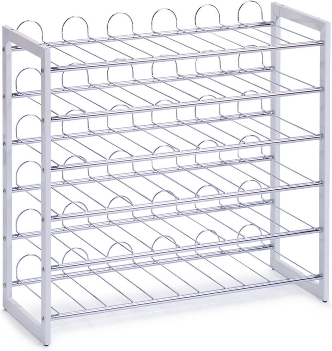Metalen wijnflessen rek/wijnrek voor 36 flessen 68 x 26,5 x 63 cm - Wijnfles houder stapelbaar