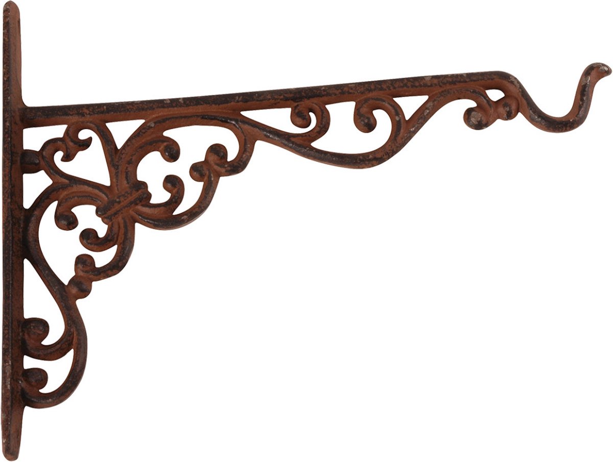 Hangpot haak - metaal - sierlijk - 26 x 18 cm - muurhanger - Muurpothangers voor plantenbakken/bloembakken - Tuin/muur decoraties