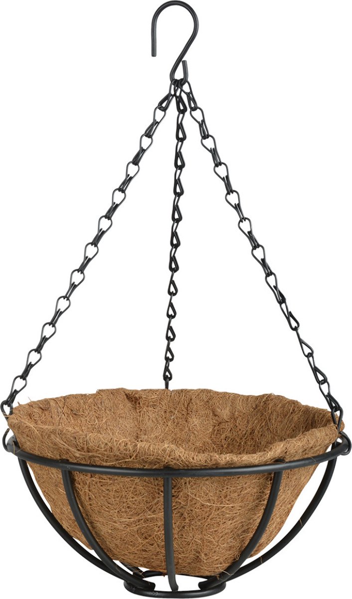 Esschert Design Plantenmand - hanging basket - zwart - 25 cm - voor buiten
