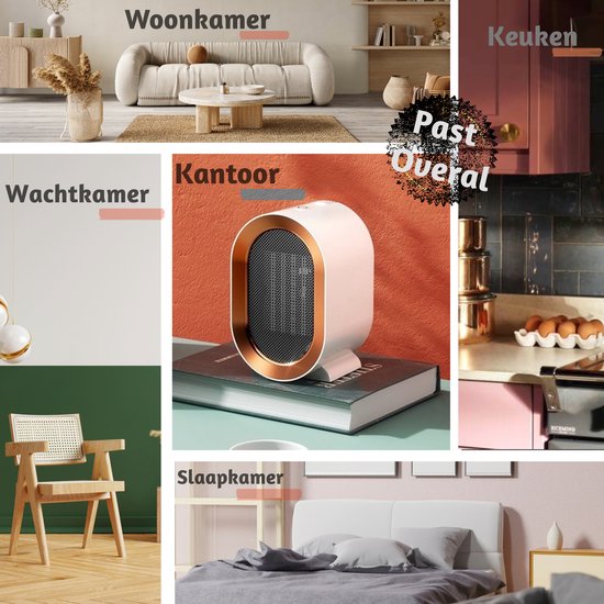 Eco Warmte® Premium Elektrische Verwarming - Elektrische Kachel - Ventilatorkachel - Keramische Kachel - Luxe Heater - 2 Standen - 800/1200 Watt - LED Indicatie - Wit