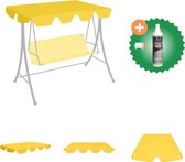 vidaXL Vervangingsluifel voor schommelbank 150/130x70/105 cm geel Partytent Inclusief Reiniger