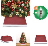 vidaXL Kerstboomrok 48x48x25 cm rood en wit Kerstboomrok Inclusief Reiniger