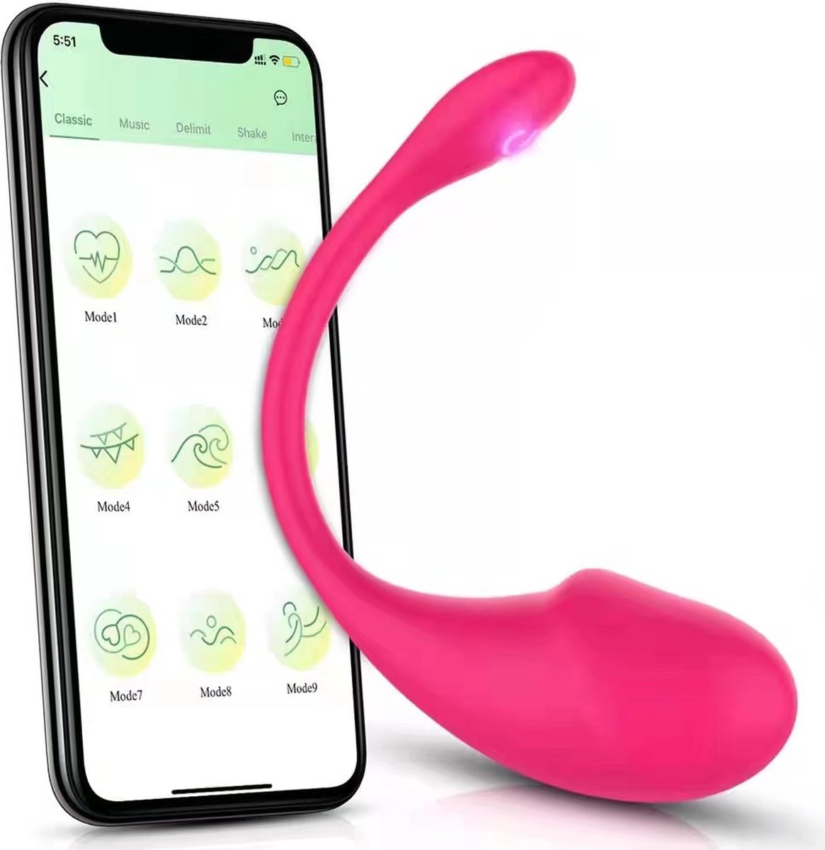 Draagbare vibratie ei - Vibrerend - Via app te bedienen - Seks toys voor vrouwen - Seks toys voor mannen - Roze - Siliconen