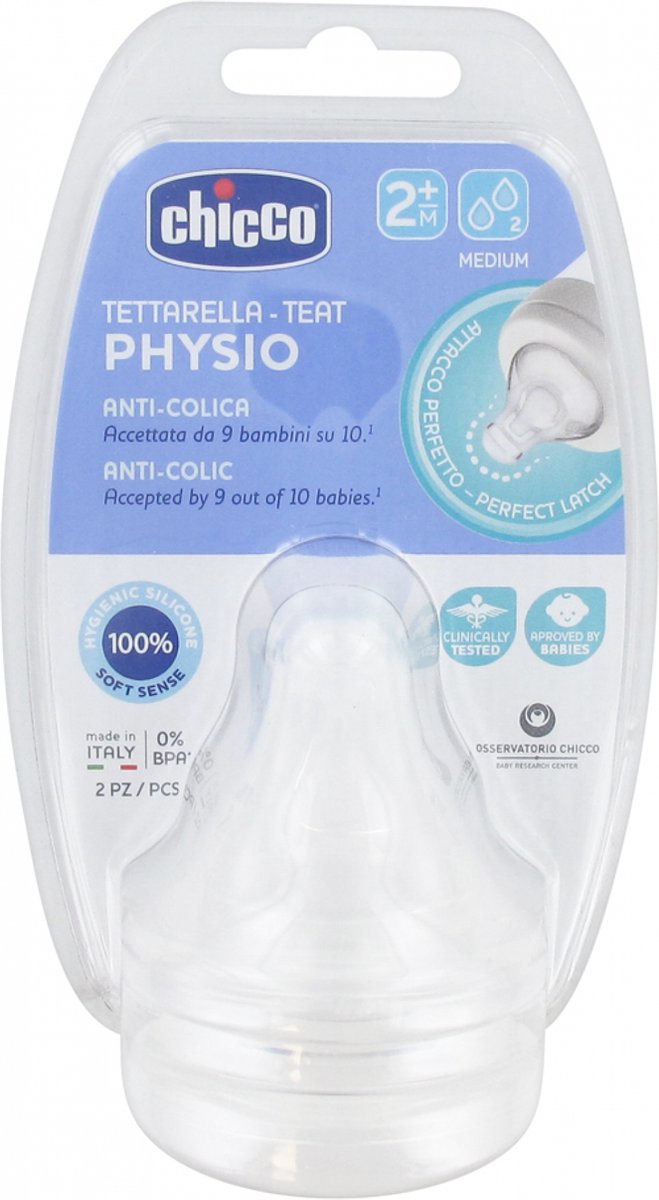 Goedkoopste Chicco Speen Fysiologisch Siliconen Transparant (2m ) 2 Stuks