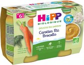 HiPP Garden Delights Bébé Carottes Riz Brocoli Dès 6 Mois Bio 2 Pots