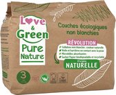 Love & Green Pure Nature Ecologische Luiers 42 Luiers Maat 3 Midi (4 tot 9 kg)