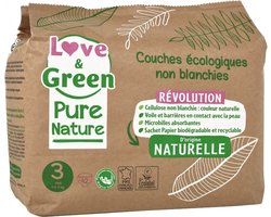 Love & Green Pure Nature Ecologische Luiers 42 Luiers Maat 3 Midi (4 tot 9 kg)