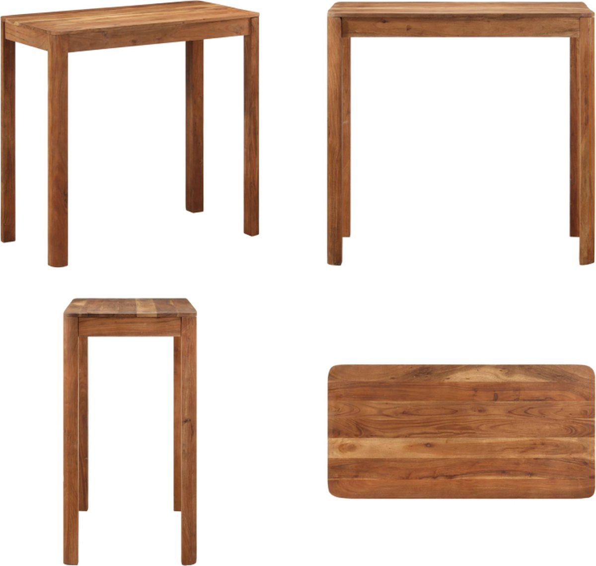 vidaXL Bartafel - 110x55x106 - cm - massief - acaciahout - met - honingafwerking Bruin