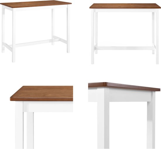 vidaXL Bartafel met Kast Wit Barmeubel Keukenmeubilair Tafel Kamermeubel Bar