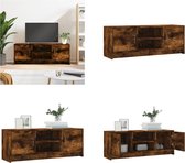 vidaXL Tv-meubel 102x30x37-5 cm bewerkt hout gerookt eikenkleurig - Tv-meubel - Tv-meubelen - Tv-standaard - Televisiemeubel