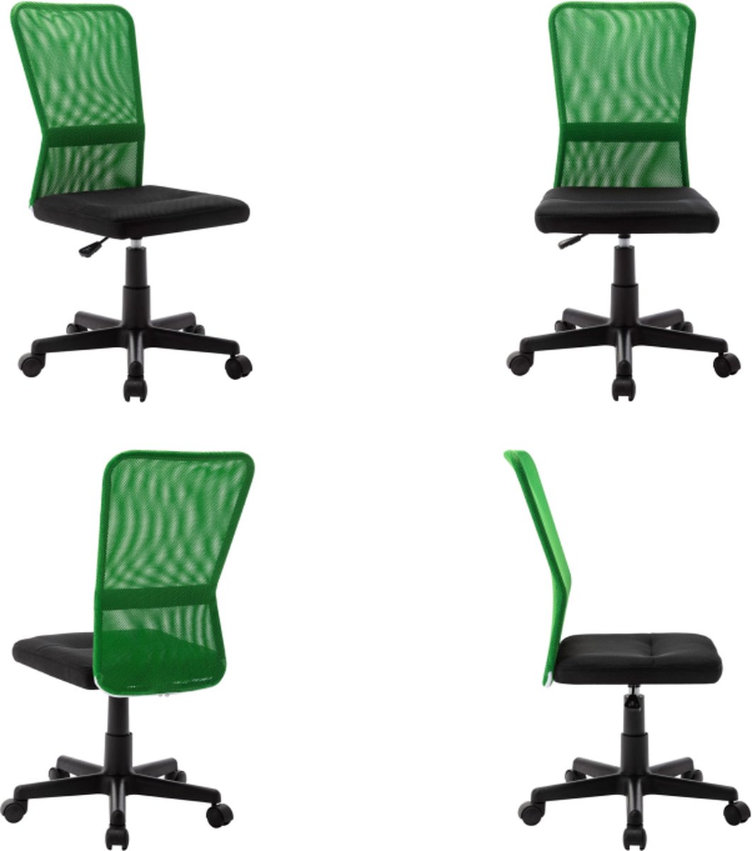 vidaXL Kantoorstoel 44x52x100 cm mesh stof zwart en groen - Bureaustoel - Bureaustoelen - Stoel - Stoelen