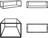 vidaXL Salontafel met gehard glas 120x50x35 cm zwart - Salontafel - Salontafels - Koffietafel - Koffietafels