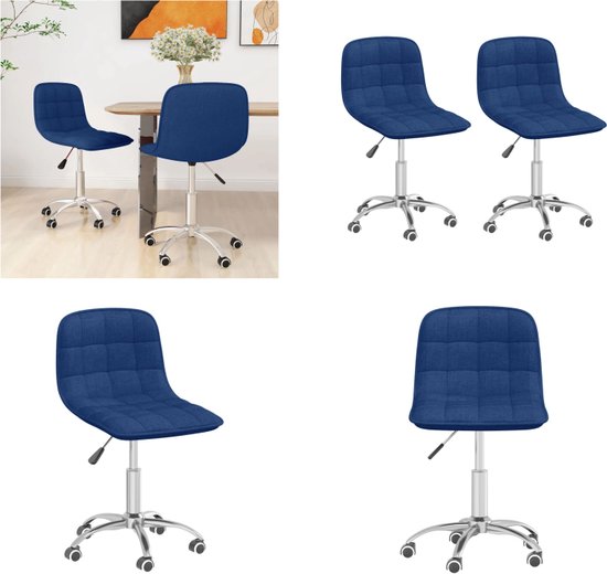 vidaXL Vloerstoel draaibaar fluweel blauw