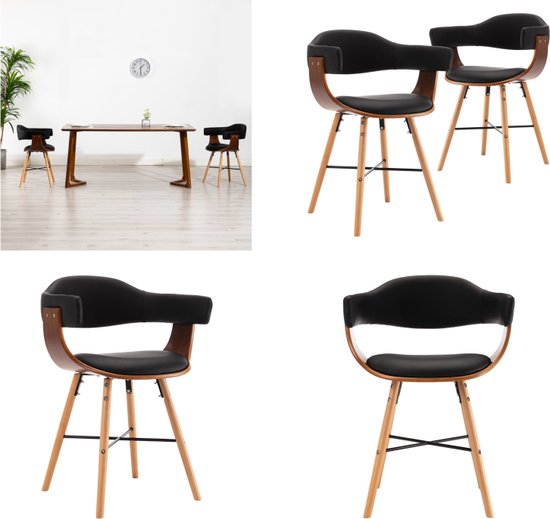 buybyroom Eetkamerstoelen, 6 stuks, gestoffeerde keukenstoelen en ijzeren poten, moderne keukenstoel, woonkamer, keukenstoelen, zwart
