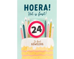 Verjaardagskaart met kaars | 24 jaar | Je bent geweldig