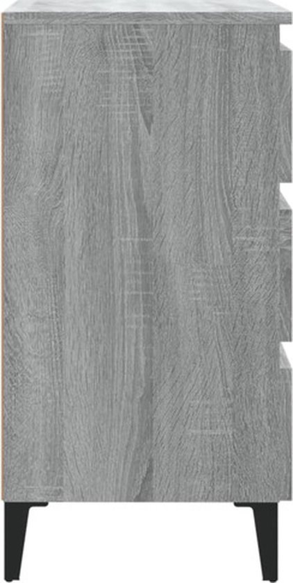 vidaXL Table de chevet avec pieds en métal 40x35x69 cm Chêne Sonoma gris - Table de chevet - Tables de chevet - Armoire de chevet - Armoire d'appoint