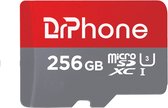 DrPhone MSI – XC U3 - 256GB Micro SD Kaart Opslag - Met SD Adapter - High Speed Klasse 10 - Premium Opslag