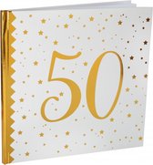 Gastenboek/fotoalbum 50 White and Gold - gastenboek - fotoalbum - jubileum - 50 - abraham - sarah