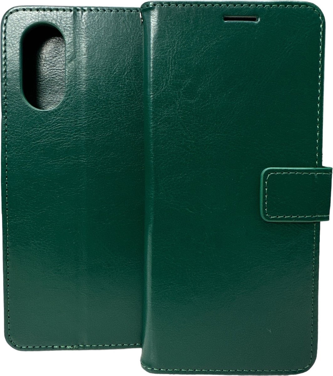 Portemonnee Book case Hoesje Geschikt voor: Oppo A17 - Groen