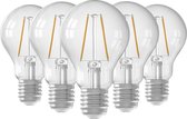 LED Lamp Helder - Set van 5 Stuks - E27 - Voordeelverpakking - A60 - Filament - Warm Wit Licht - Niet dimbaar