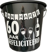 Cadeau Emmer-Van Harte 60 Jaar-5 Liter-Zwart-Cadeau-Geschenk-Gift-Kado-Verjaardag-60 Jaar
