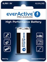 everActive 9V Batterij 1 Stuk, Pro Alkaline, Block 6LR61 6F22,