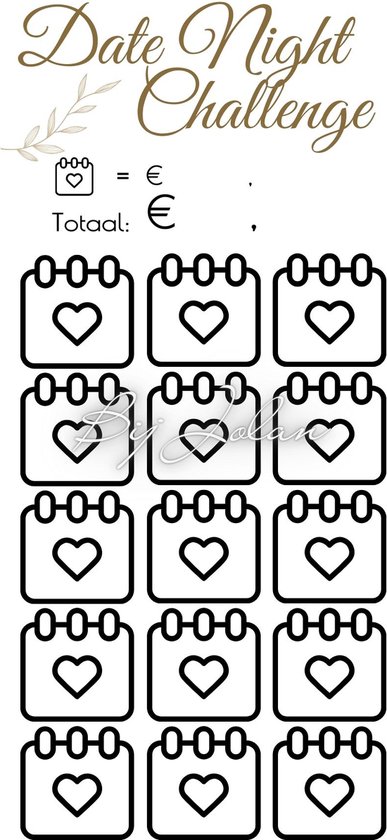 001 Cash Stuffing Challenge Kaarten - 10 stuks - Gelamineerd - BijJolan - Budgetplanner - Spaar Challenge kaarten