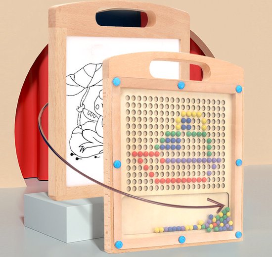 Schriftbeheertraining - Houten Magnetisch Tekenen Bord 2 In 1-Dubbelzijdig met whiteboard aan 1 zijde