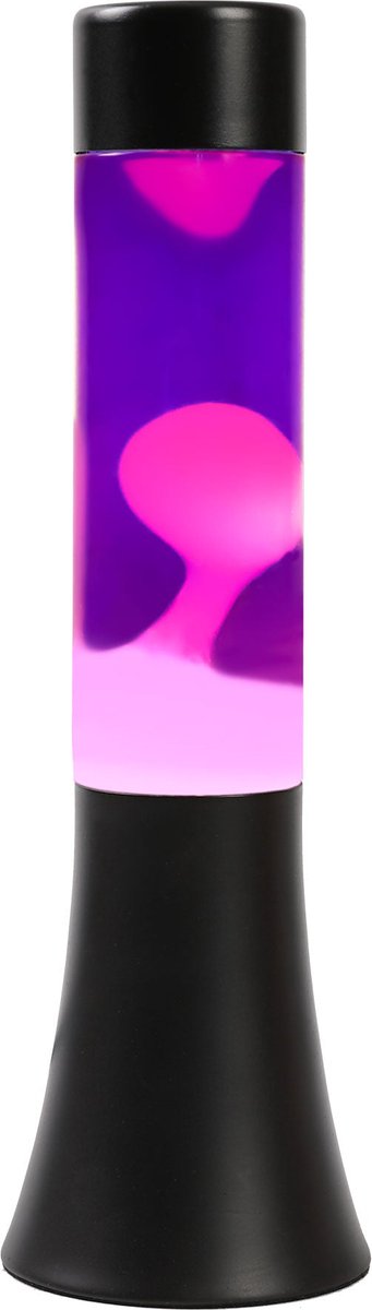 i-Total Lavalamp - Lava Lamp - Sfeerlamp - 30x9 cm - Glas/Aluminium - 25W - Paars met witte Lava - Zwart - XL2460