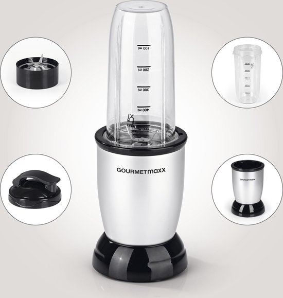 GOURMETmaxx Voedingsmixer - 4 st - zilver/zwart van GOURMETmaxx — afbeelding 2