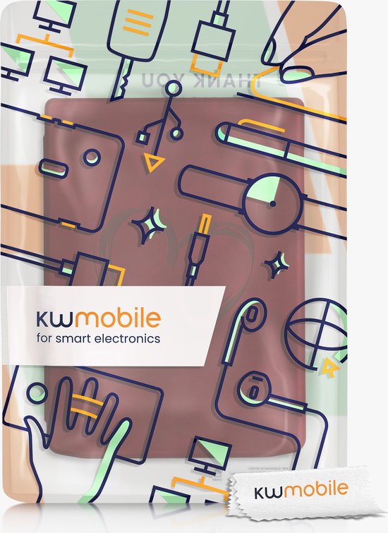 kwmobile e-reader hoesje geschikt voor Pocketbook InkPad 4 / Color 3 / Color 2 / Vivlio InkPad 4 / InkPad Color 3 hoes - Ereader flip case met standaard - Kunstleren e reader cover - Brushed Hart design in donkerrood van kwmobile — afbeelding 2
