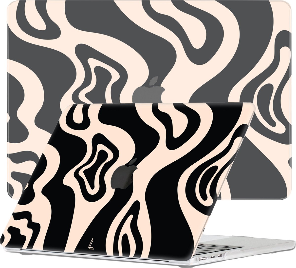 Lunso - Geschikt voor MacBook Air 13 inch M2 (2022) - cover hoes - Vanilla Swirl