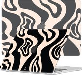 Lunso - MacBook Air 13 pouces M2 (2022) - pochette de protection - Vanilla Swirl